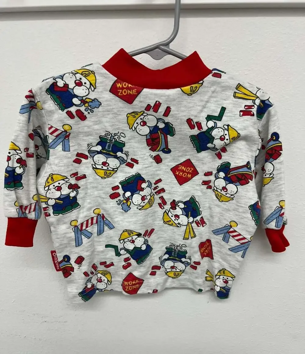 Vintage OshKosh B'Gosh Work Zone Construction Puppy Dog Turtleneck Sweatshirt